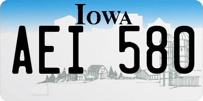 IA license plate AEI580