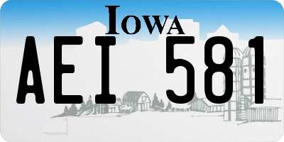IA license plate AEI581