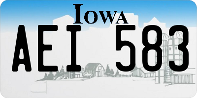 IA license plate AEI583