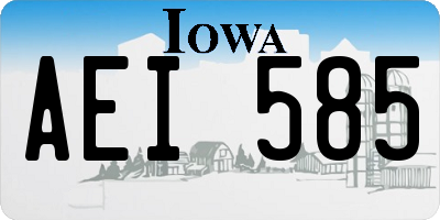 IA license plate AEI585