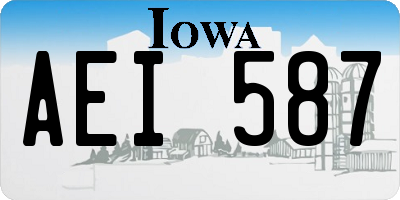 IA license plate AEI587