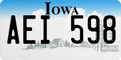 IA license plate AEI598
