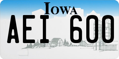 IA license plate AEI600