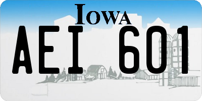 IA license plate AEI601