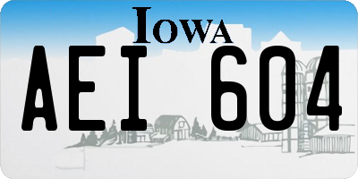 IA license plate AEI604