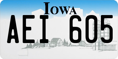 IA license plate AEI605