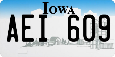 IA license plate AEI609