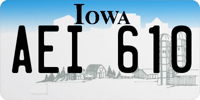 IA license plate AEI610