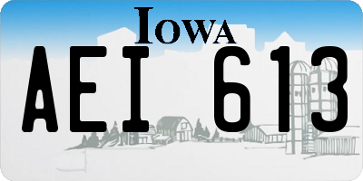 IA license plate AEI613