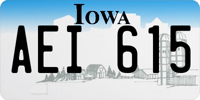 IA license plate AEI615