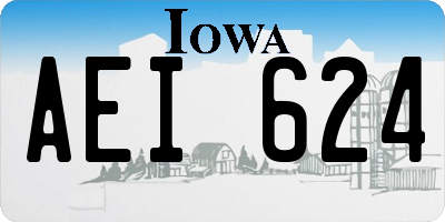 IA license plate AEI624