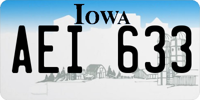 IA license plate AEI633