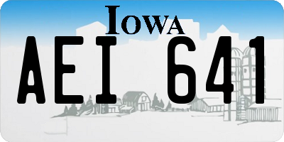 IA license plate AEI641