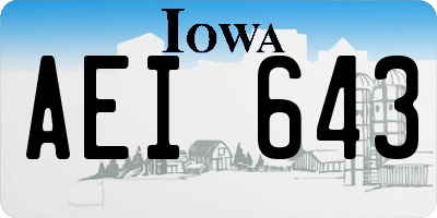 IA license plate AEI643