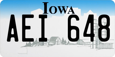 IA license plate AEI648