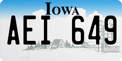 IA license plate AEI649