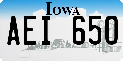 IA license plate AEI650