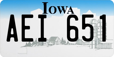 IA license plate AEI651