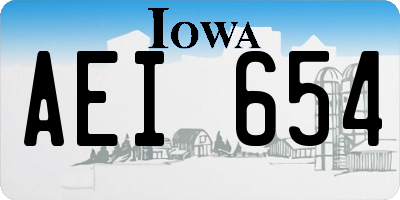 IA license plate AEI654