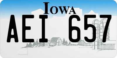 IA license plate AEI657
