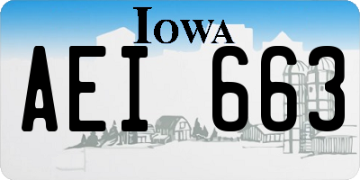 IA license plate AEI663