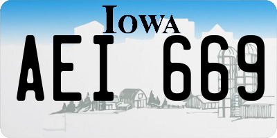 IA license plate AEI669