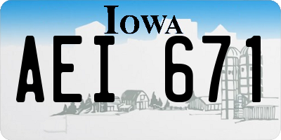 IA license plate AEI671