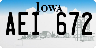 IA license plate AEI672