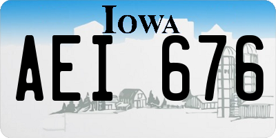 IA license plate AEI676