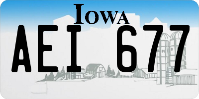IA license plate AEI677