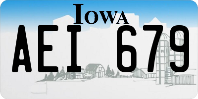 IA license plate AEI679