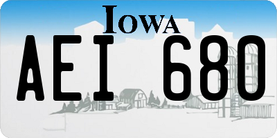 IA license plate AEI680