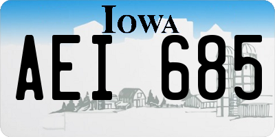 IA license plate AEI685