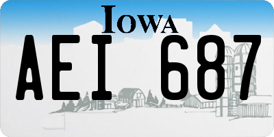 IA license plate AEI687