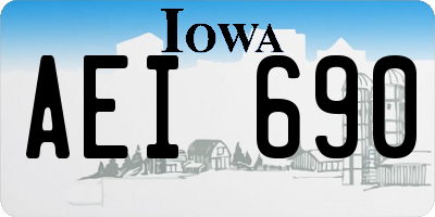 IA license plate AEI690