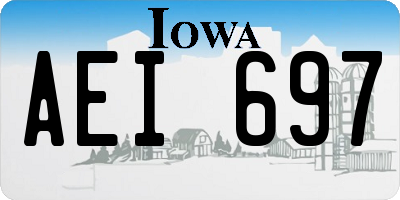 IA license plate AEI697