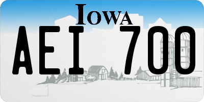IA license plate AEI700