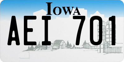 IA license plate AEI701