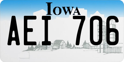 IA license plate AEI706