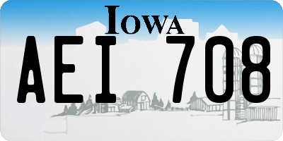 IA license plate AEI708