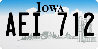IA license plate AEI712