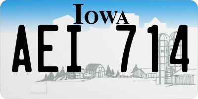 IA license plate AEI714
