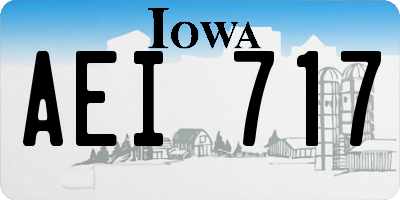 IA license plate AEI717
