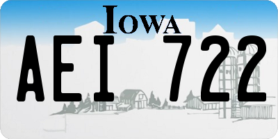 IA license plate AEI722