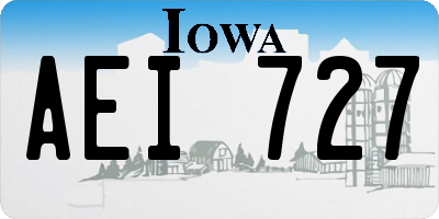 IA license plate AEI727