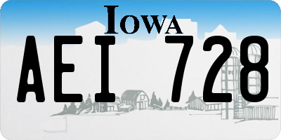 IA license plate AEI728