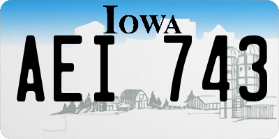IA license plate AEI743
