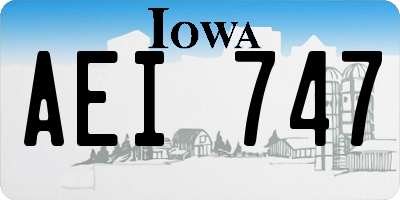 IA license plate AEI747