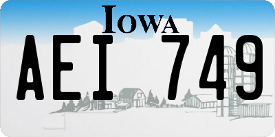 IA license plate AEI749