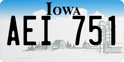 IA license plate AEI751